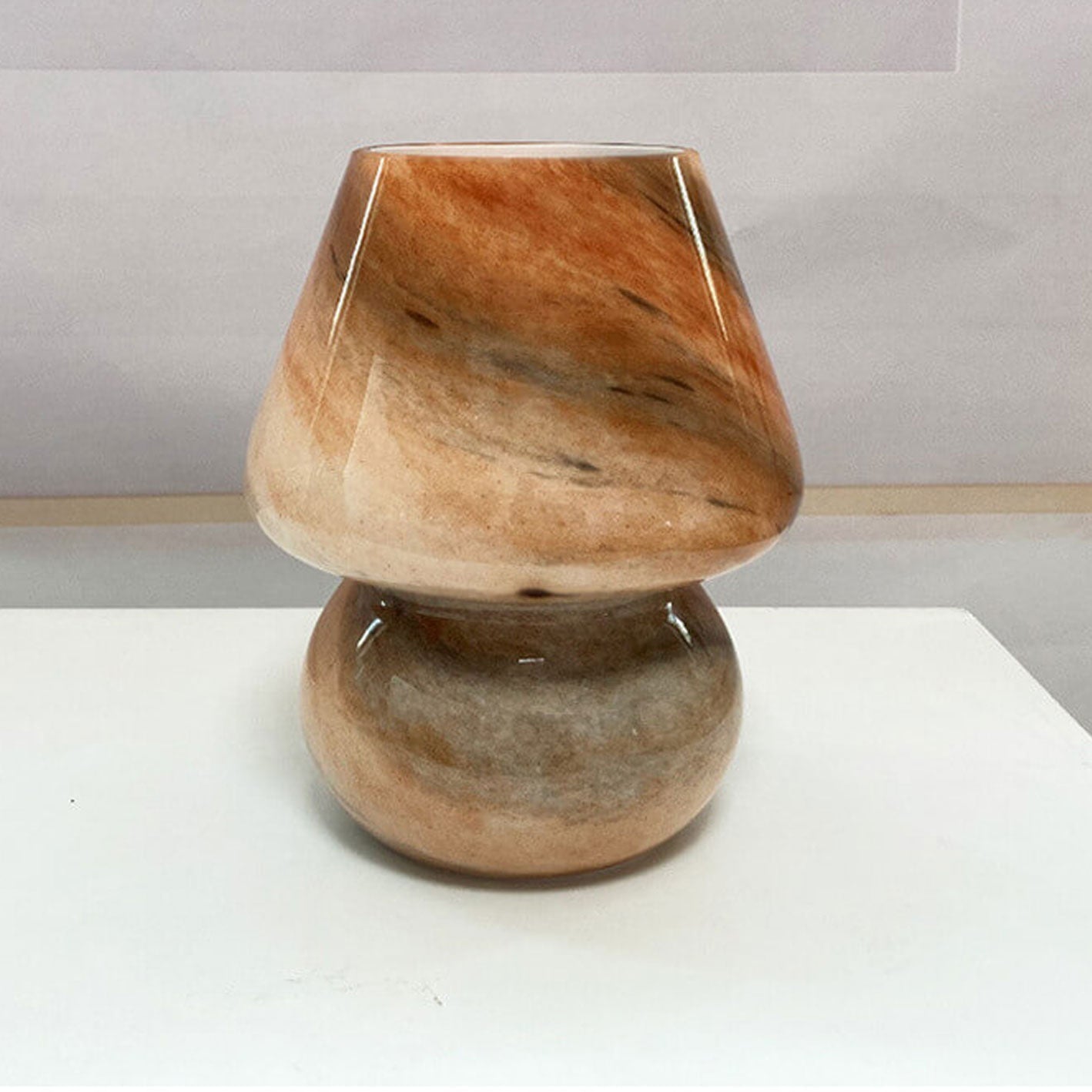 Creative Handmade Glass Planet Design Mushroom 1-Light Table Lamp