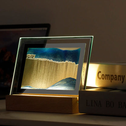 Creative Quicksand Square  LED Night Light Decorative Table Lamp