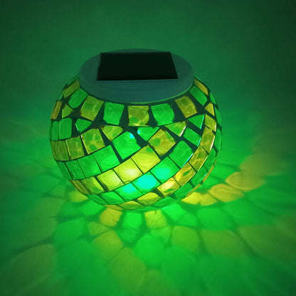 Solar Creative Stained Glass Spiral Pattern Design LED Outdoor Decorative Light