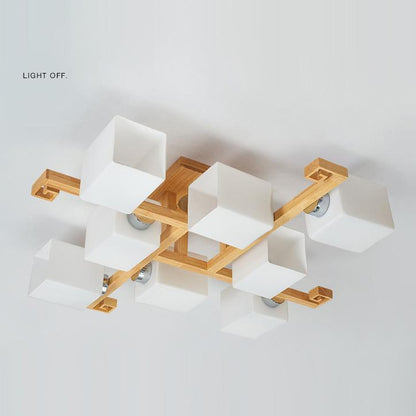 Nordic Modern Creative Solid Wood 4/5/8/9 Lights Flush Mount Ceiling Light
