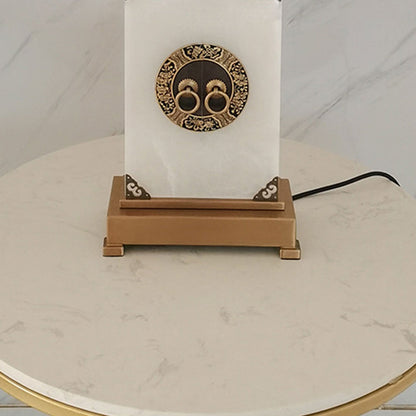 Chinese Light Luxury Lucite Copper 1-Light Table Lamp