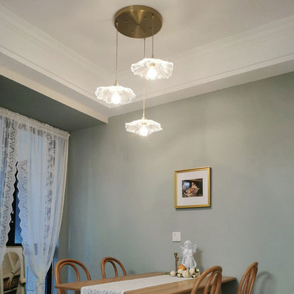Nordic Light Luxury Brass Glass 1/3-Light Pendant Light