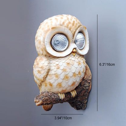 Modern Decorative Solar Owl Resin LED Night Light Table Lamp