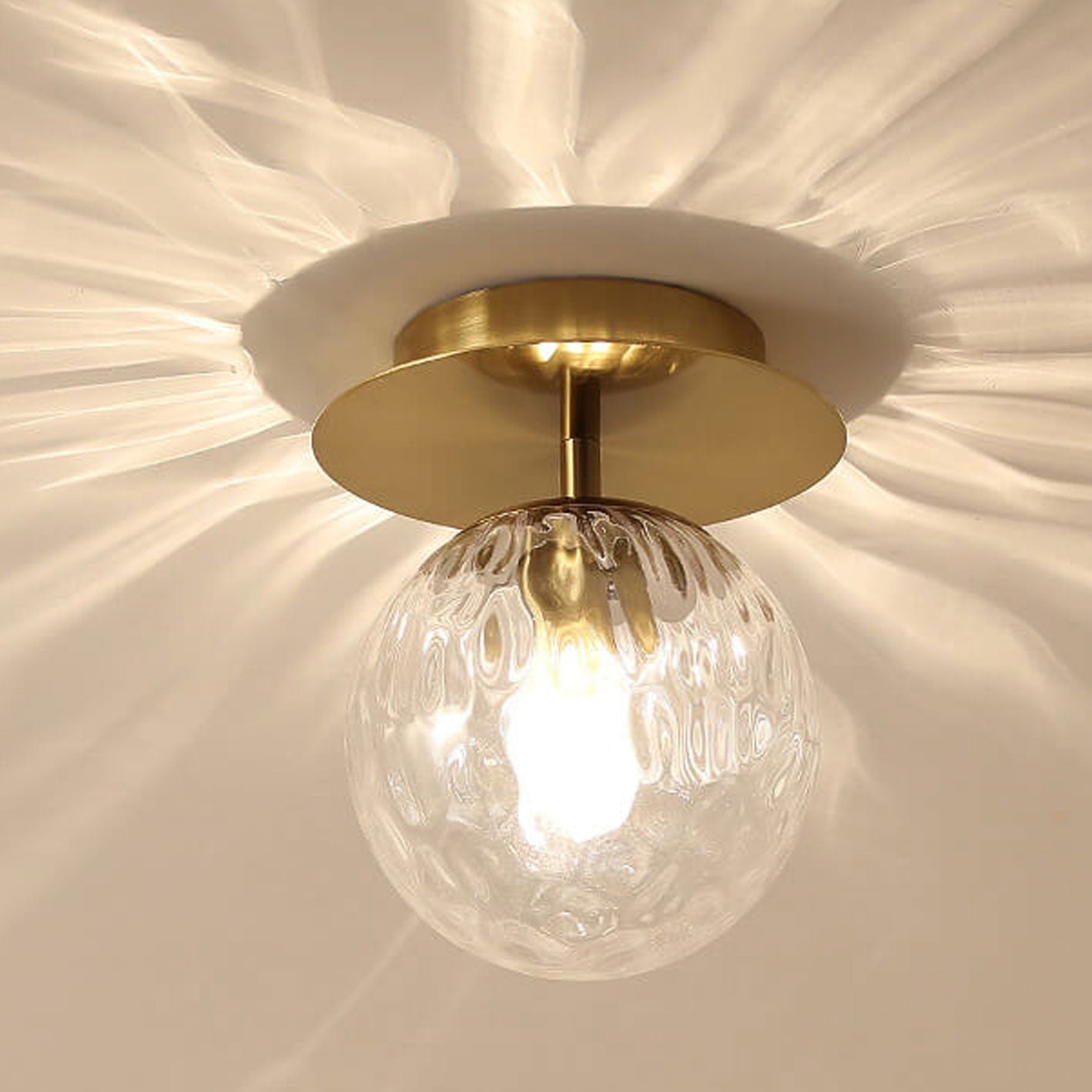 Nordic Water Glass Orb 1-Light Semi-Flush Mount Ceiling Light
