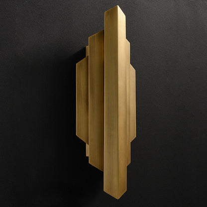 Modern Light Luxury Full Copper Symmetrical Graphic Design 1-Light Wall Sconce Lamp