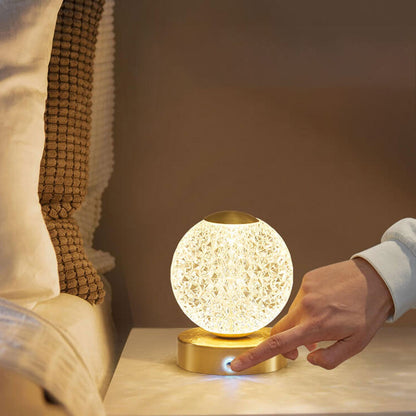 Modern Luxury Brass Acrylic Round Ball LED Table Lamp