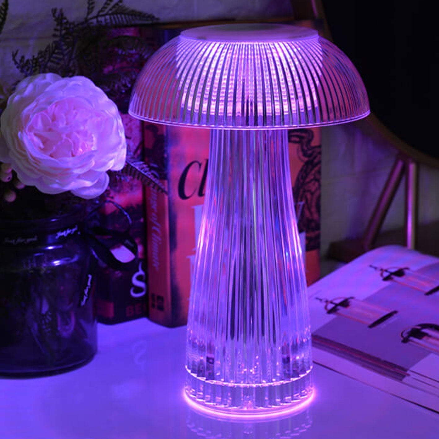Creative Mushroom PMMA Dazzling Touch Charge LED Decorative Table Lamp