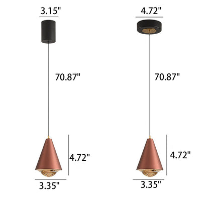 Modern Minimalist Solid Color Free Lift Conical 1-Light Pendant Light