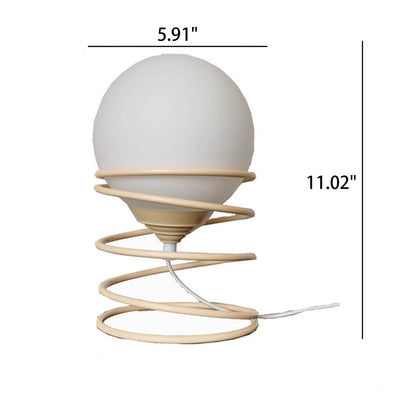 Nordic Creative Glass Ball Spring Base Design 1-Light Table Lamp