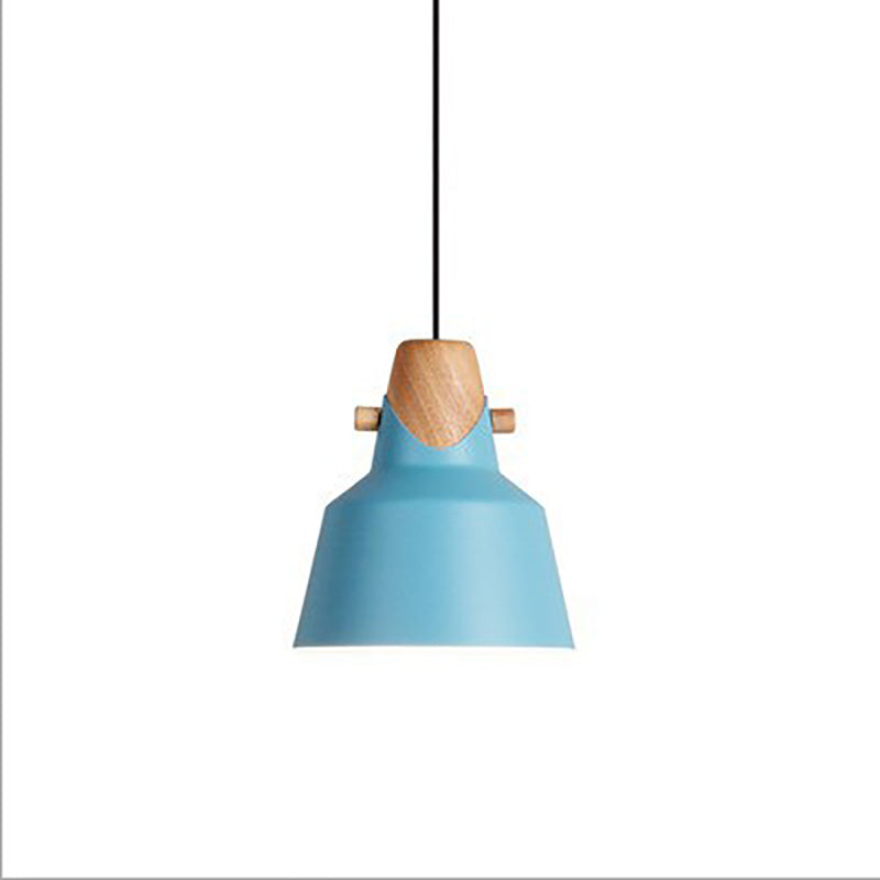 Nordic Minimalist Macaron Solid Color Ironwood 1-Light Pendant Light
