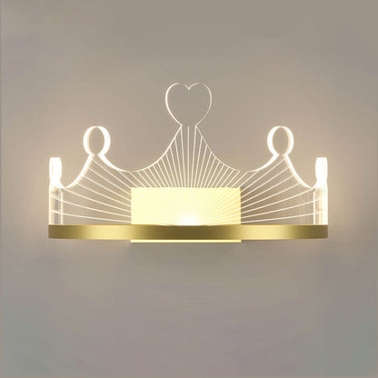 مصباح حائط LED من Nordic Light بتصميم تاج ذهبي فاخر مصنوع من الحديد والأكريليك 