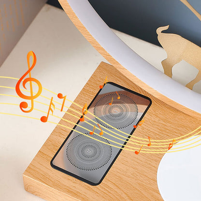 Creative Round Deer Design LED Wireless Charging Touch Decorative Table Lamp