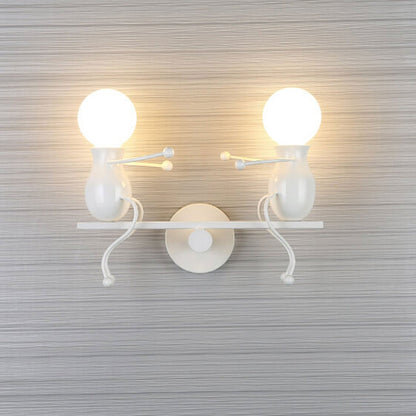 Modern Creative Two Little People 2-Light Wall Sconce Lamp