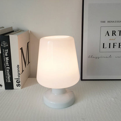 French Cream Glass Cup Shape 1-Light Table Lamp
