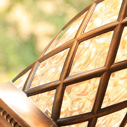 European-style Retro Pineapple Pattern Aluminum Glass Waterproof LED Outdoor Wall Sconce Lamp