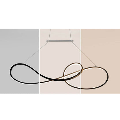 Modern Light Luxury Ring Curve LED Island Light Chandelier