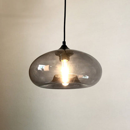 Creative Colored Glass Oval 1-Light Pendant Light