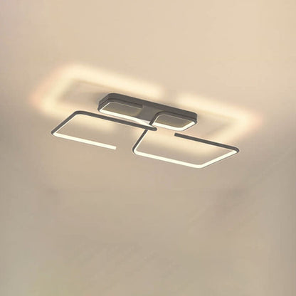 Modern Minimalist Lines Rectangular Iron Acrylic LED Flush Mount Ceiling Light