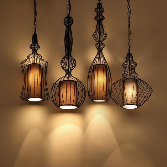 Industrial Retro Metal Birdcage 1-Light Lantern Pendant Light