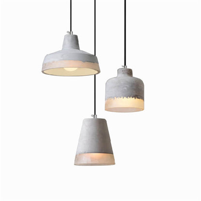 Industrial Minimalist Grey Shade 1-Light  Cement Pendant Light