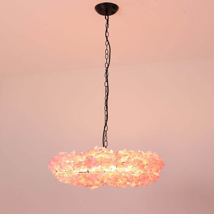 Modern Pink 1-Light Blossom Flower LED Pendant Light