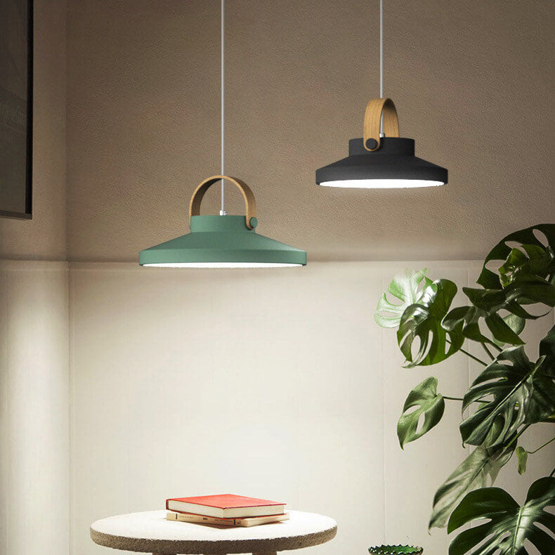 Nordic Macaron Ring Dome 1-Light LED Pendant Light
