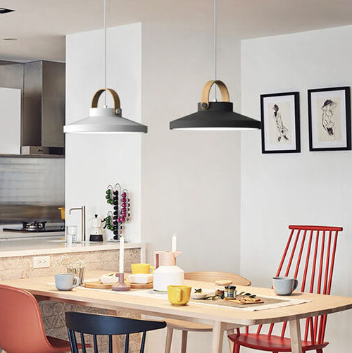 Nordic Macaron Ring Dome 1-Light LED Pendant Light