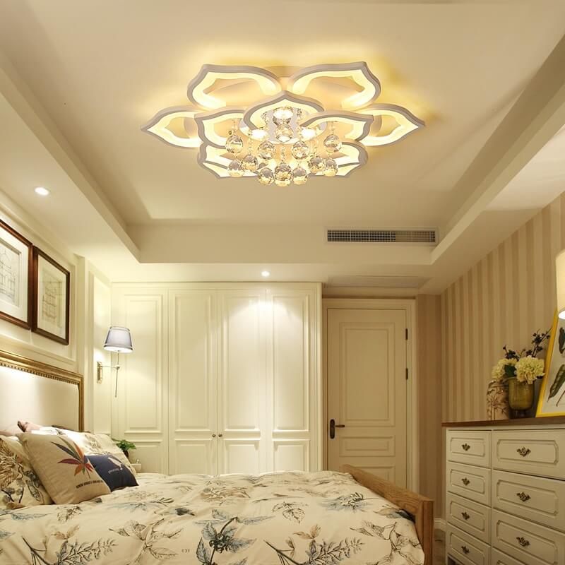 Modern Crystal Ball 20-Light Flower LED Flush Mount Lighting