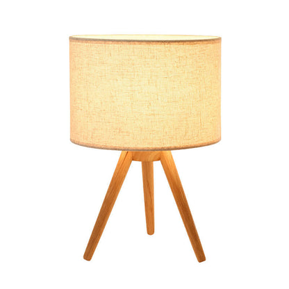 Modern Fabric Wooden 1-Light Table Lamps