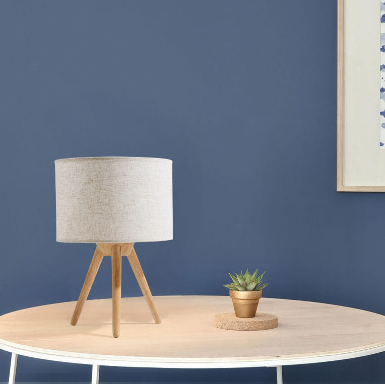 Modern Fabric Wooden 1-Light Table Lamps