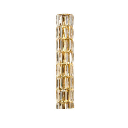 French Light Luxury Crystal Column LED Wall Sconce Lamp