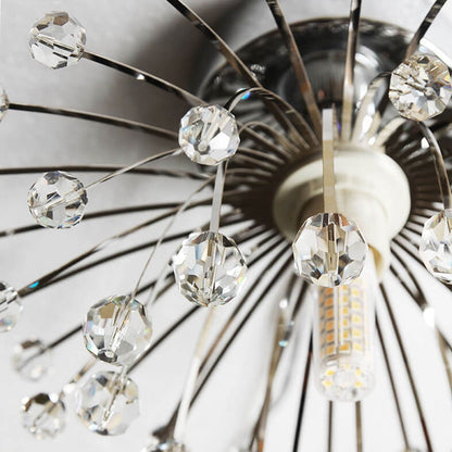 Nordic Light Luxury Crystal Dandelion 1-Light Semi-Flush Mount Ceiling Light