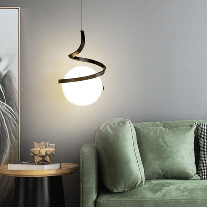 Modern Minimalist Wrought Iron LED Pendant Light