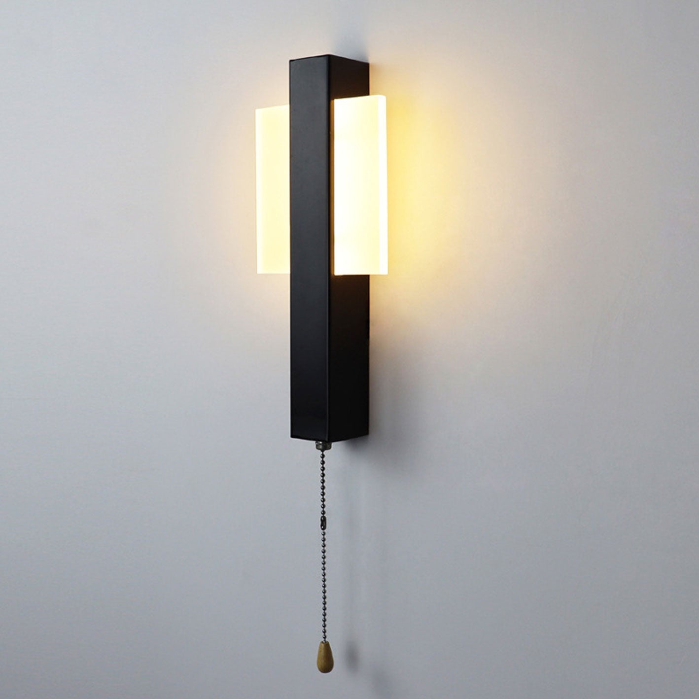 Nordic Simple Wrought Iron Acrylic Pull Wire Switch LED Wall Sconce Lamp