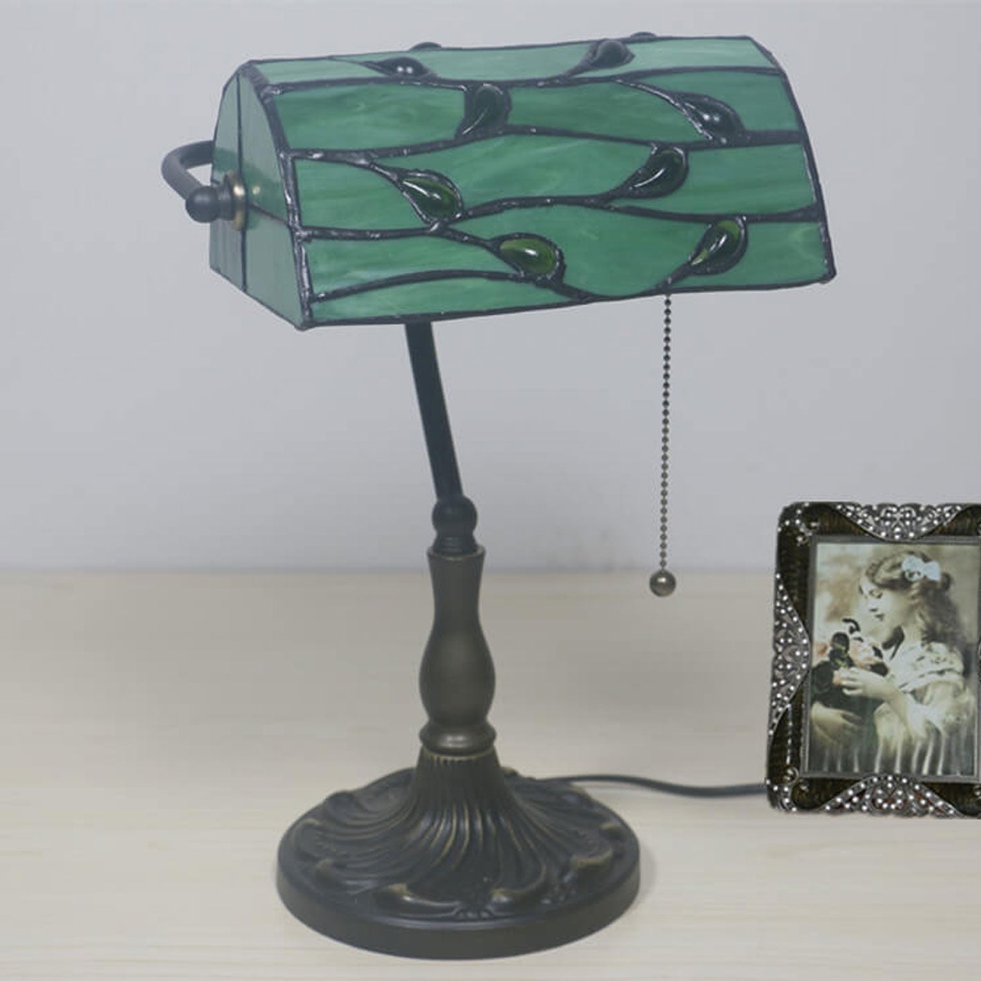 Vintage Tiffany Lucite Beads Design 1-Light Table Lamp