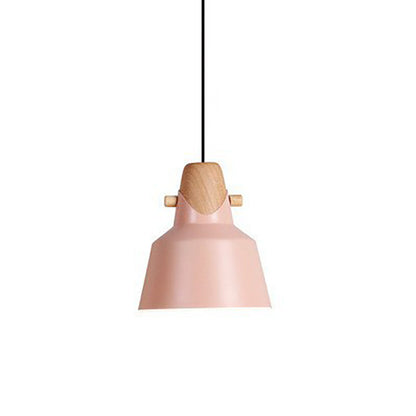 Nordic Minimalist Macaron Solid Color Ironwood 1-Light Pendant Light