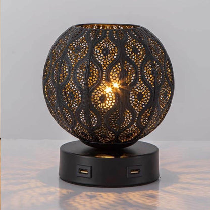 Creative Spherical Metal Projection 1-Light Decorative Table Lamp