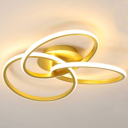 Nordic Light Luxury Ring Staggered Overlap Design LED Flush Mount Light