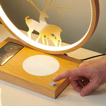 Creative Iron Aluminum LED Wireless Charging Bluetooth Speaker Table Lamp