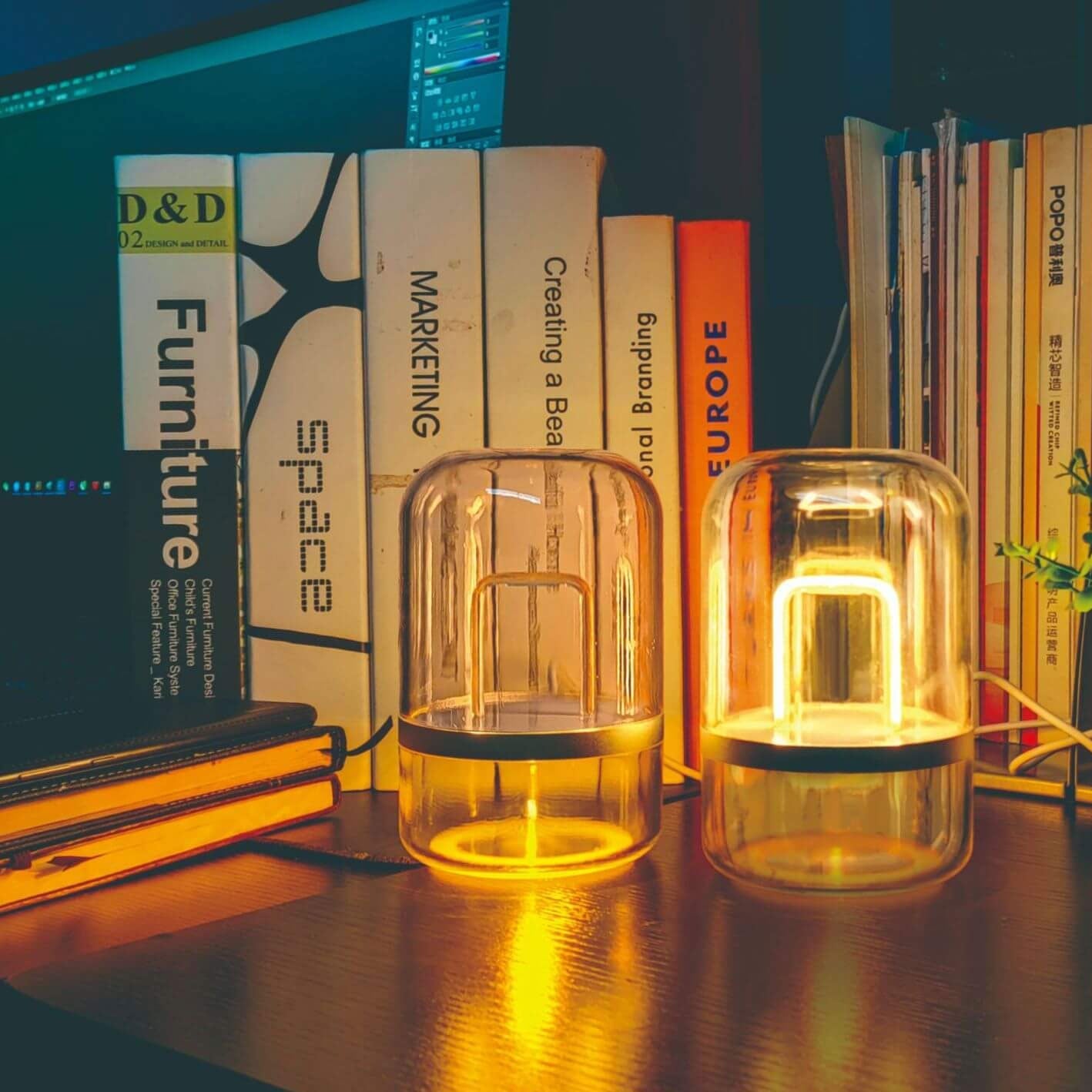 Modern Creative Clear PC Jar Induction LED Night Light Table Lamp