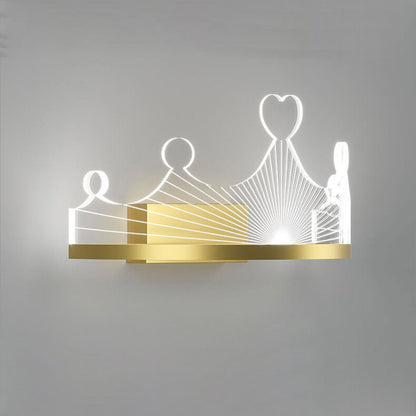 مصباح حائط LED من Nordic Light بتصميم تاج ذهبي فاخر مصنوع من الحديد والأكريليك 