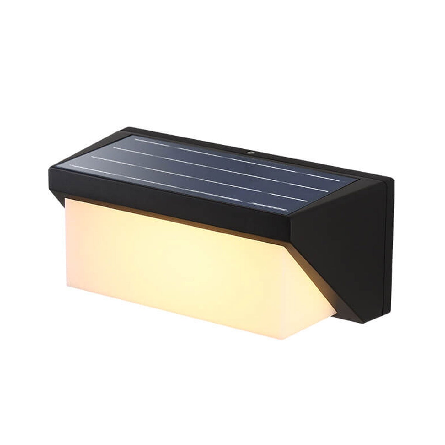 مصباح حائط LED خارجي مقاوم للماء بتصميم هندسي مربع حديث يعمل بالطاقة الشمسية 
