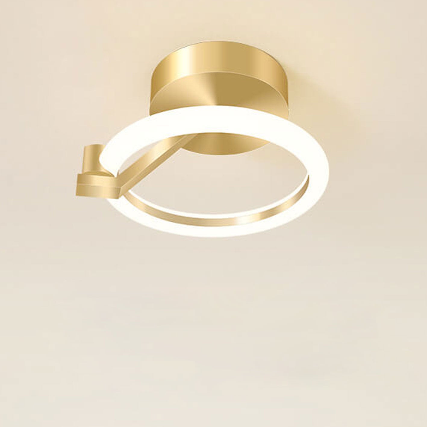 Modern Light Luxury Square Round Acrylic LED Semi-Flush Mount Ceiling Light