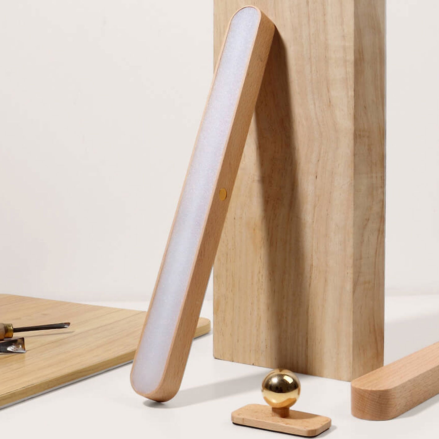 Modern Wooden Strip USB Magnetic LED Mirror Front Wall Sconce Lamp