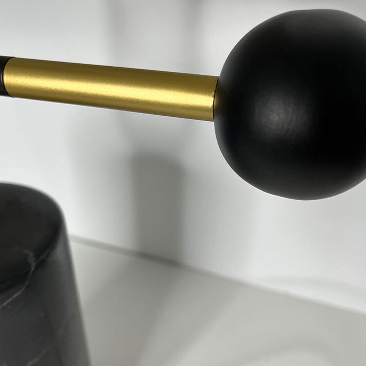 Modern Light Luxury Gold Shade Marble Column Base 1-Light Table Lamp