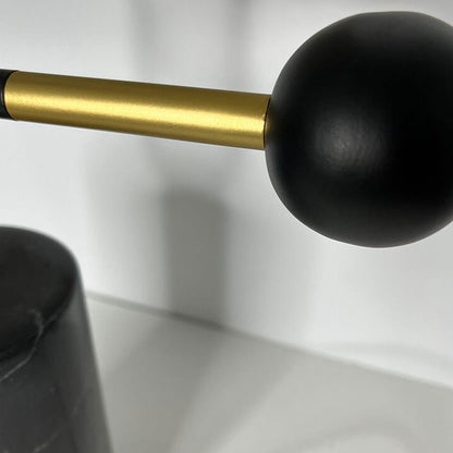 Modern Light Luxury Gold Shade Marble Column Base 1-Light Table Lamp