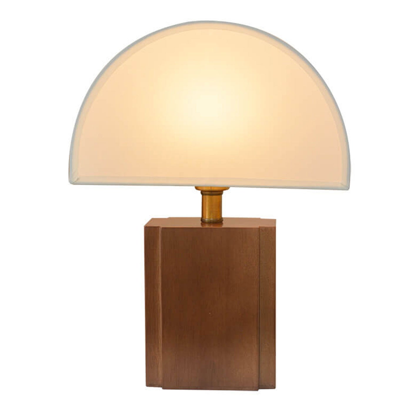 Vintage Semicircle Fabric Wooden Base 1-Light Table Lamp