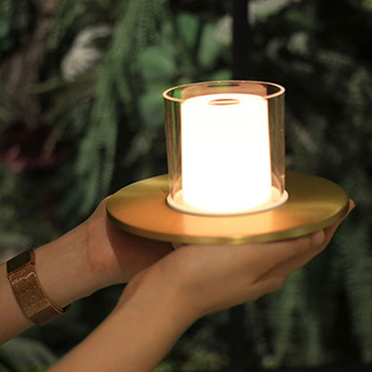 Modern Light Luxury Cylindrical LED Candlestick Night Light Table Lamp