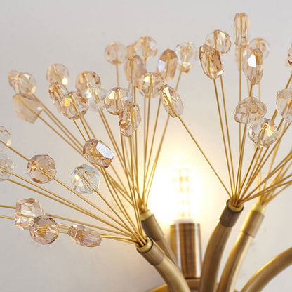 Modern Luxury Glass Dandelion Flower Design Brass 1-Light Wall Sconce Lamp