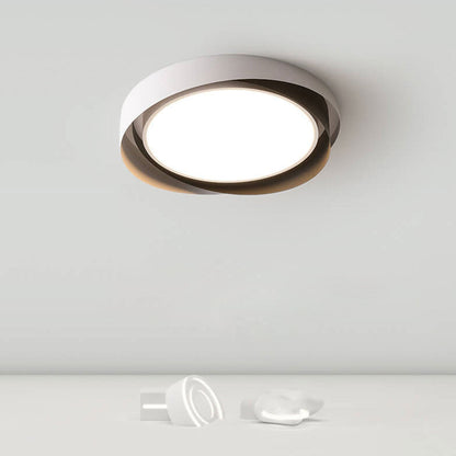Modern Minimalist Round Wrought Iron LED Flush Mount Ceiling Light